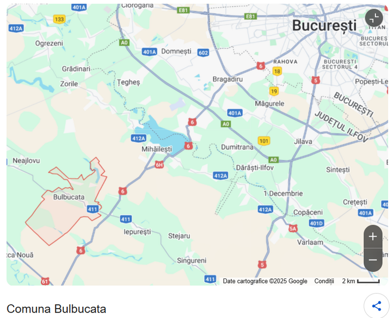 Giurgiu Loc de casa la 27 km de Bucuresti, 1265mp